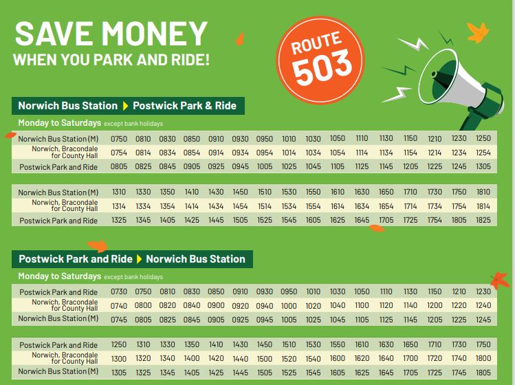 Park and Ride from Postwick into the City Centre konectbus